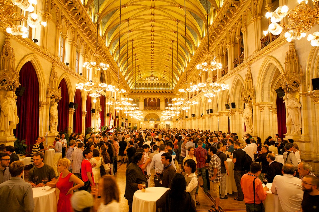 1000+ logicians gathering at Vienna’s town hall for the Mayor’s reception. According to Moshe Vardi "the highest concentration of brain power in Vienna since Gödel lived here."